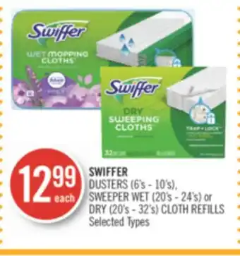 Shoppers Drug Mart Swiffer dusters (6's - 10's), sweeper wet (20's - 24's) or dry (20's - 32's) cloth refills offer