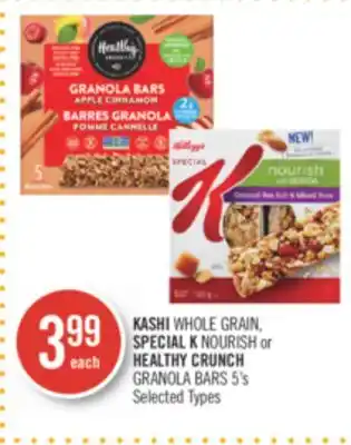 Shoppers Drug Mart Kashi whole grain, special k nourish or healthy crunch granola bars offer