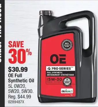 PartSource Oe full synthetic oil offer