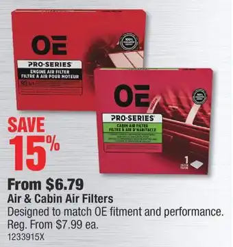 PartSource Air & cabin air filters offer