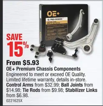 PartSource Oe+ premium chassis components offer