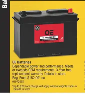 PartSource Oe batteries offer