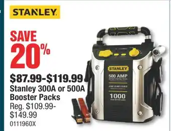 PartSource Stanley 300a or 500a booster packs offer