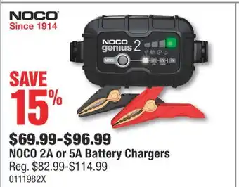 PartSource Noco 2a or 5a battery chargers offer
