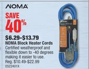 PartSource Noma block heater cords offer