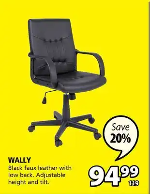 JYSK Wally black faux leather with low back offer