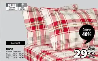 JYSK Tenna flannel sheet set offer