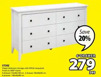 JYSK Stoke 6-drawer chest offer