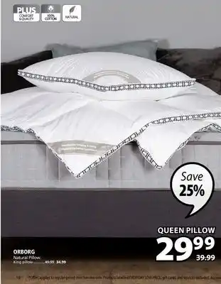 JYSK Orborg natural pillow offer