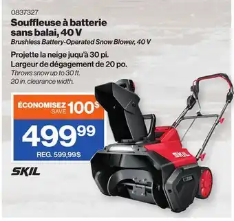 Patrick Morin Brushless battery-operated snow blower, 40 v offer