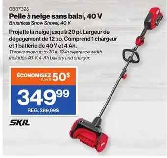 Patrick Morin Skil brushless snow shovel, 40 v offer