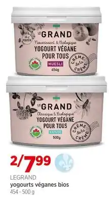 Avril Legrand yogourts véganes bios offer