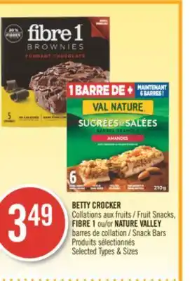 Pharmaprix Betty crockers fruits snacks fibre 1 or natural valley snack bar offer