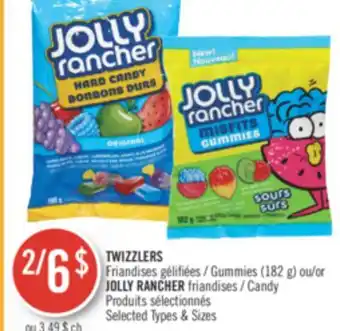 Pharmaprix Twizzlers gummies (182g) or jolly rancher candy offer