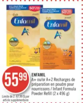 Pharmaprix Enfamil infant formula powder refill (2 x 496 g) offer
