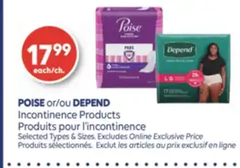 Wellwise by Shoppers Poise ou depend produits pour l'incontinence offer