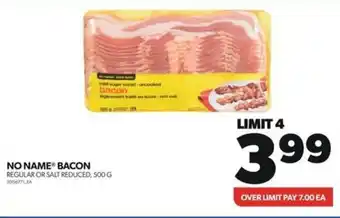 Real Canadian Superstore NO NAME BACON REGULAR OR SALT REDUCED, 500G offer