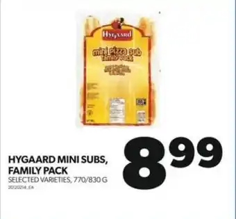 Real Canadian Superstore HYGAARD MINI SUBS, FAMILY PACK SELECTED VARIETIES, 770/830G offer