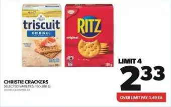Real Canadian Superstore CHRISTIE CRACKERS SELECTED VARIETIES, 180-386G offer
