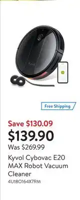 Walmart Kyvol cybovac e20 max robot vacuum cleaner offer