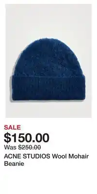 Holt Renfrew Acne studios wool mohair beanie offer