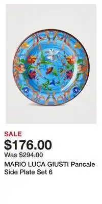 Holt Renfrew Mario luca giusti pancale side plate set 6 offer