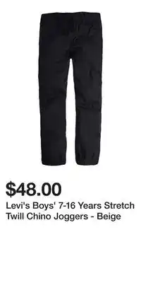 Levi's boys' 7-16 years stretch twill chino joggers - beige