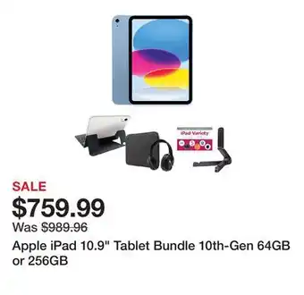 TSC Stores Apple ipad 10.9 tablet bundle 10th-gen 64gb or 256gb offer