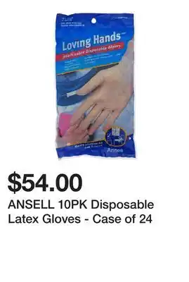 Dollarama Ansell 10pk disposable latex gloves - case of 24 offer