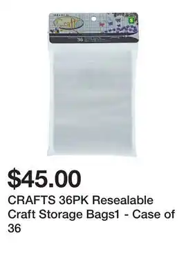 Dollarama Crafts 36pk resealable craft storage bags1 - case of 36 offer