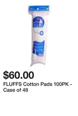 Dollarama Fluffs cotton pads 100pk - case of 48 offer