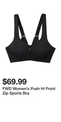 Sport Chek Fwd women's push hi front zip sports bra offer