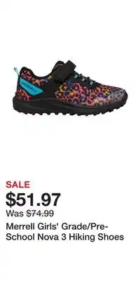 Sport Chek Merrell girls' grade/pre-school nova 3 hiking shoes offer