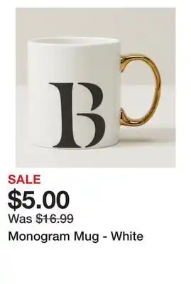 Chapters Indigo Monogram mug - white offer