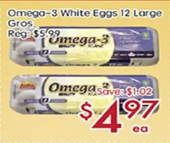 Sunny Food Mart Omega-3 white eggs 12 large gros offer