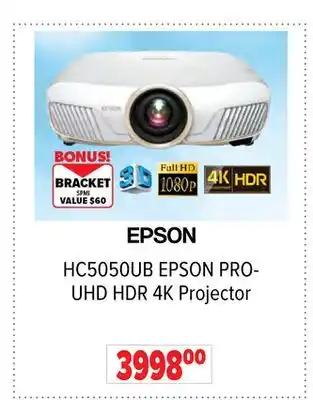 2001 Audio Video Epson epson pro- uhd hdr 4k projector offer