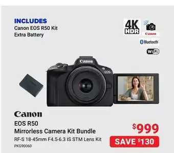 Visions Electronics Canon eos r50 mirrorless camera kit bundle offer