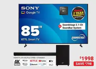 Visions Electronics Sony x77l smart tv 85 offer