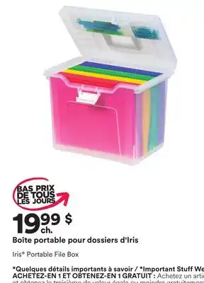 Michaels Boîte portable pour dossiers d'iris offer