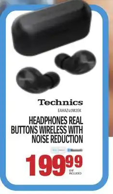Centre Hi-Fi Technics headphones real buttons wireless with noise reduction offer