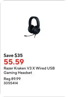 Staples Razer kraken v3 x wired usb gaming headset offer