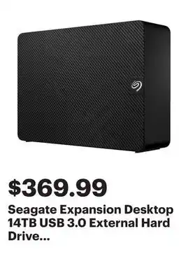 Best Buy Seagate expansion desktop 14tb usb 3.0 external hard drive (stkp14000400) offer