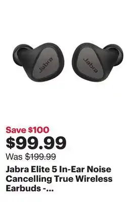 Best Buy Jabra elite 5 in-ear noise cancelling true wireless earbuds - titanium black offer