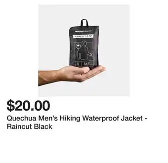 Decathlon Quechua men's hiking waterproof jacket - raincut black offer