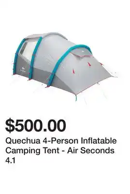 Decathlon Quechua 4-person inflatable camping tent - air seconds 4.1 offer