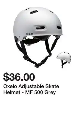 Oxelo adjustable skate helmet - mf 500 grey