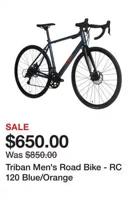 Decathlon Triban men's road bike - rc 120 blue/orange offer