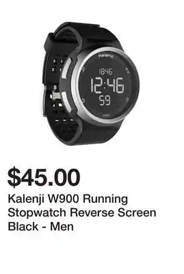 Decathlon Kalenji w900 running stopwatch reverse screen black - men offer