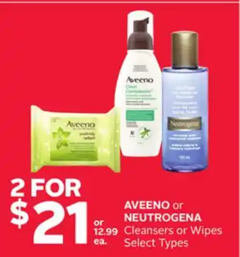 Rexall Aveeno or neutrogena cleansers or wipes offer
