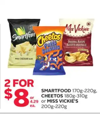 Rexall Smartfood 170g-220g, cheetos 180g-310g or miss vickie's 200g-220g offer